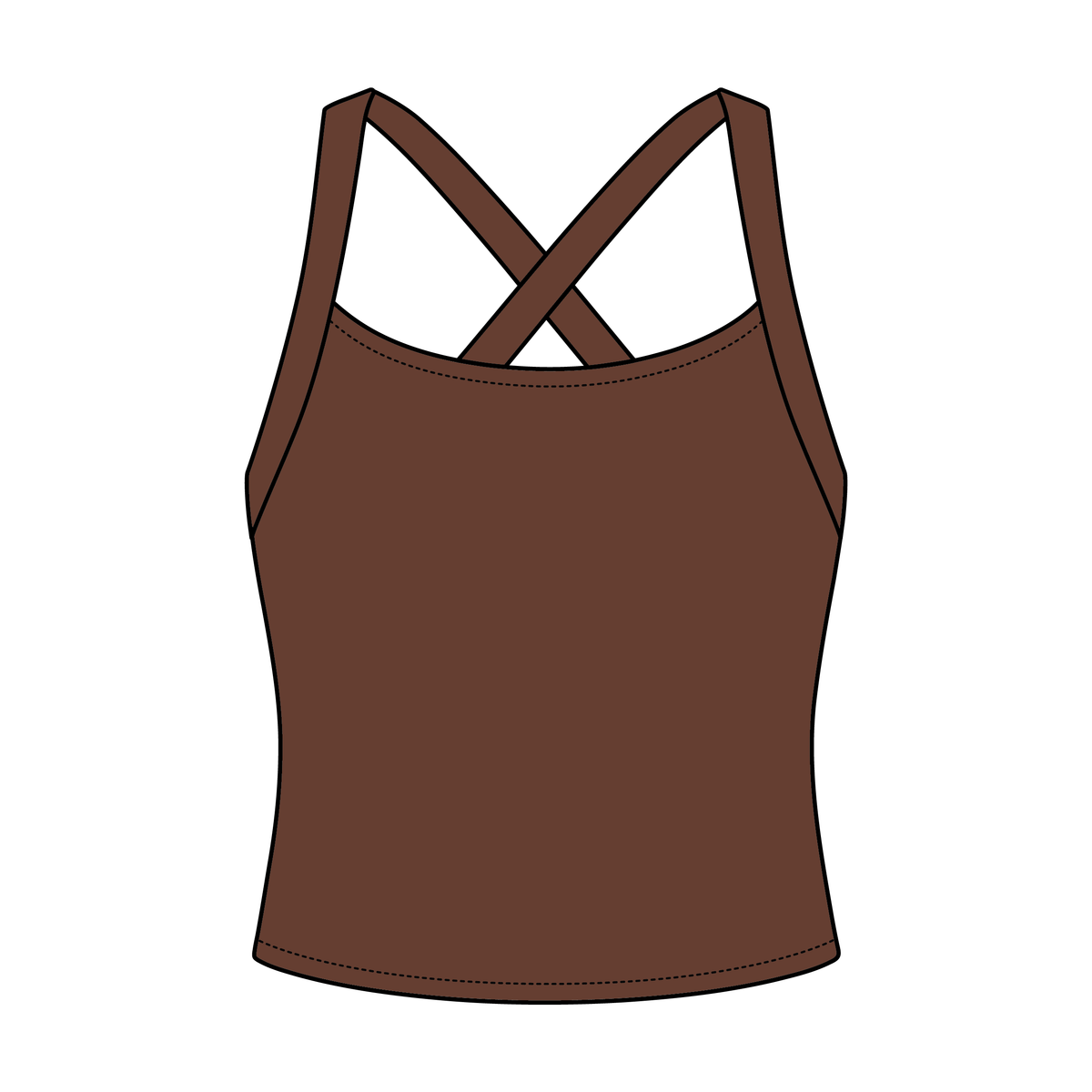 Women's Cross Back Contrast Active Tank 6015GSM