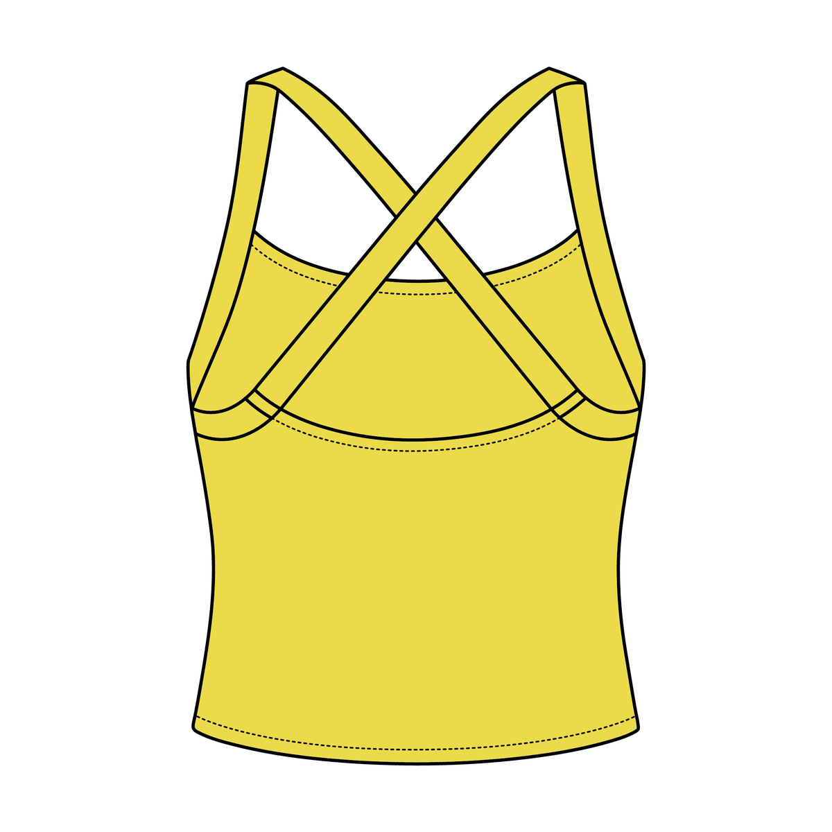 Women's Cross Back Contrast Active Tank 6015GSM