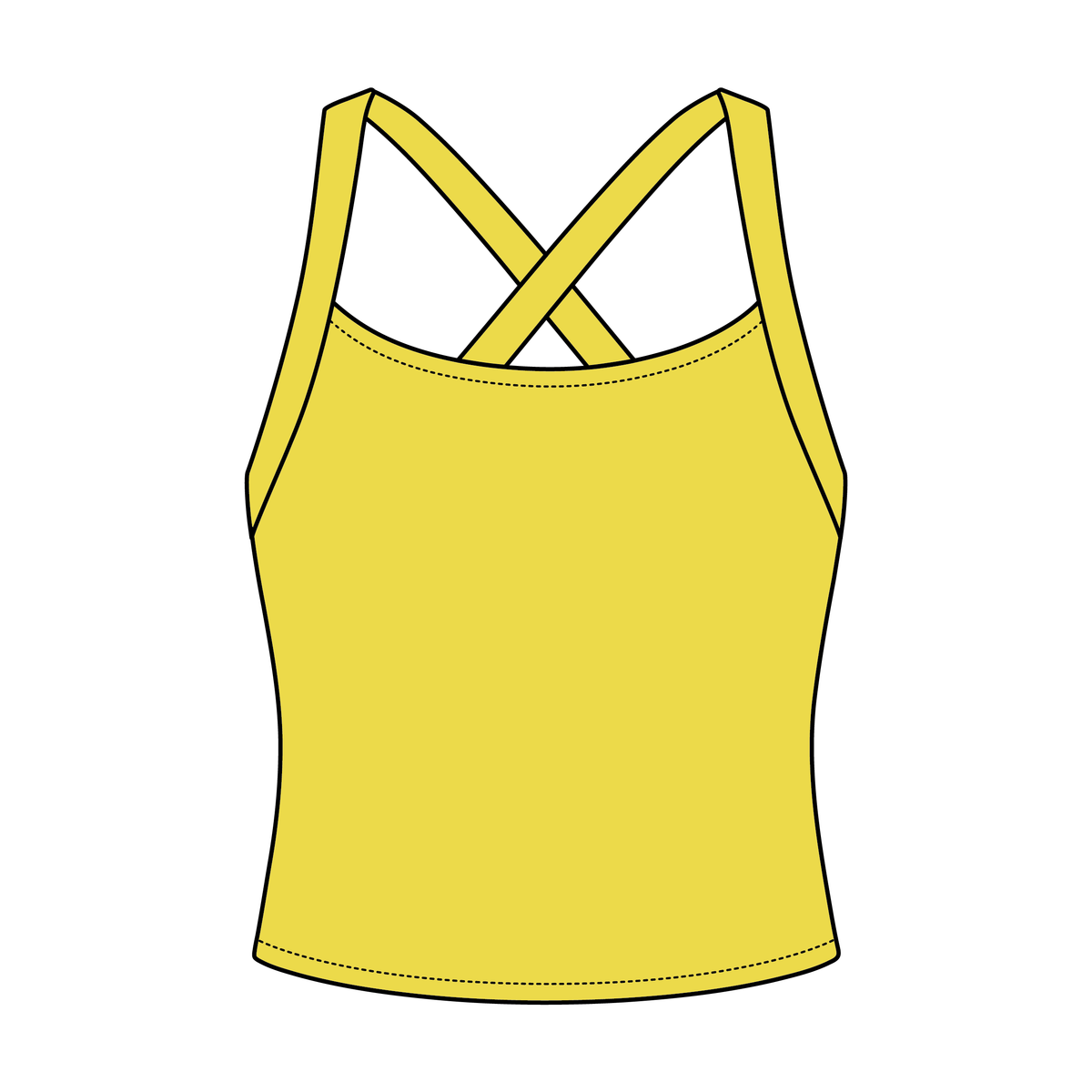 Women's Cross Back Contrast Active Tank 6015GSM