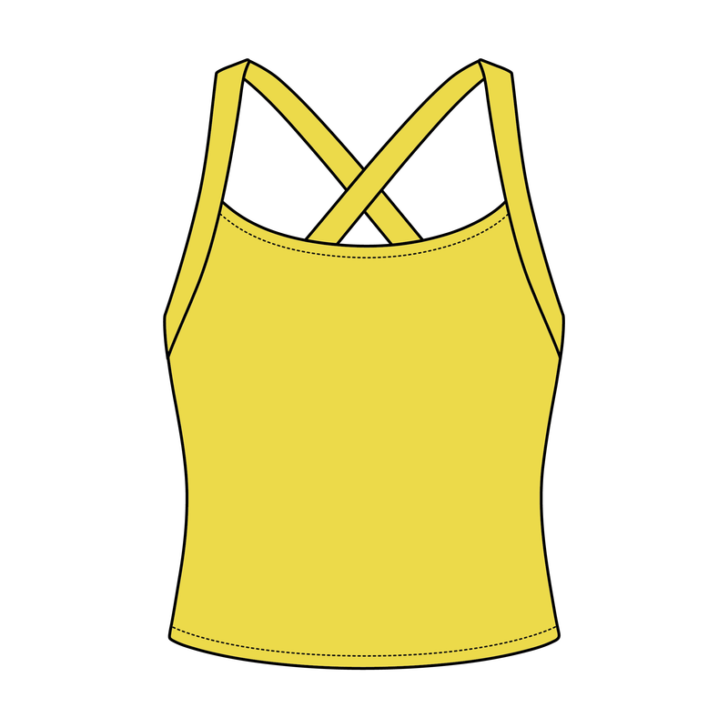 Women's Cross Back Contrast Active Tank 6015GSM