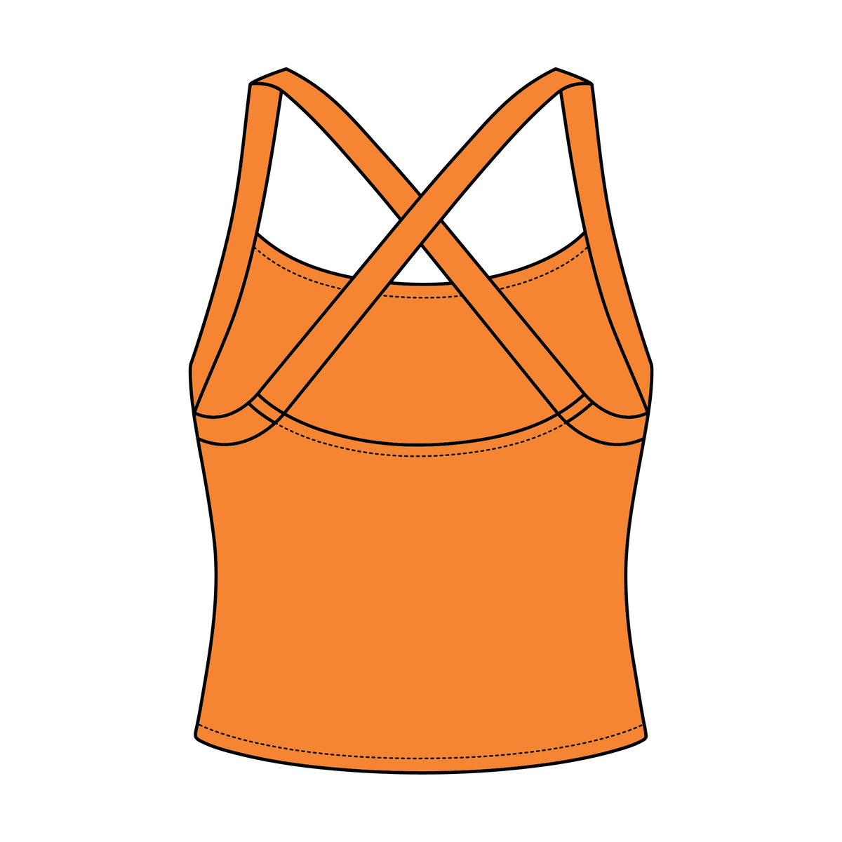 Women's Cross Back Contrast Active Tank 6015GSM