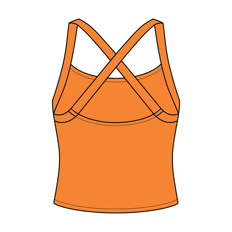 Women's Cross Back Contrast Active Tank 6015GSM