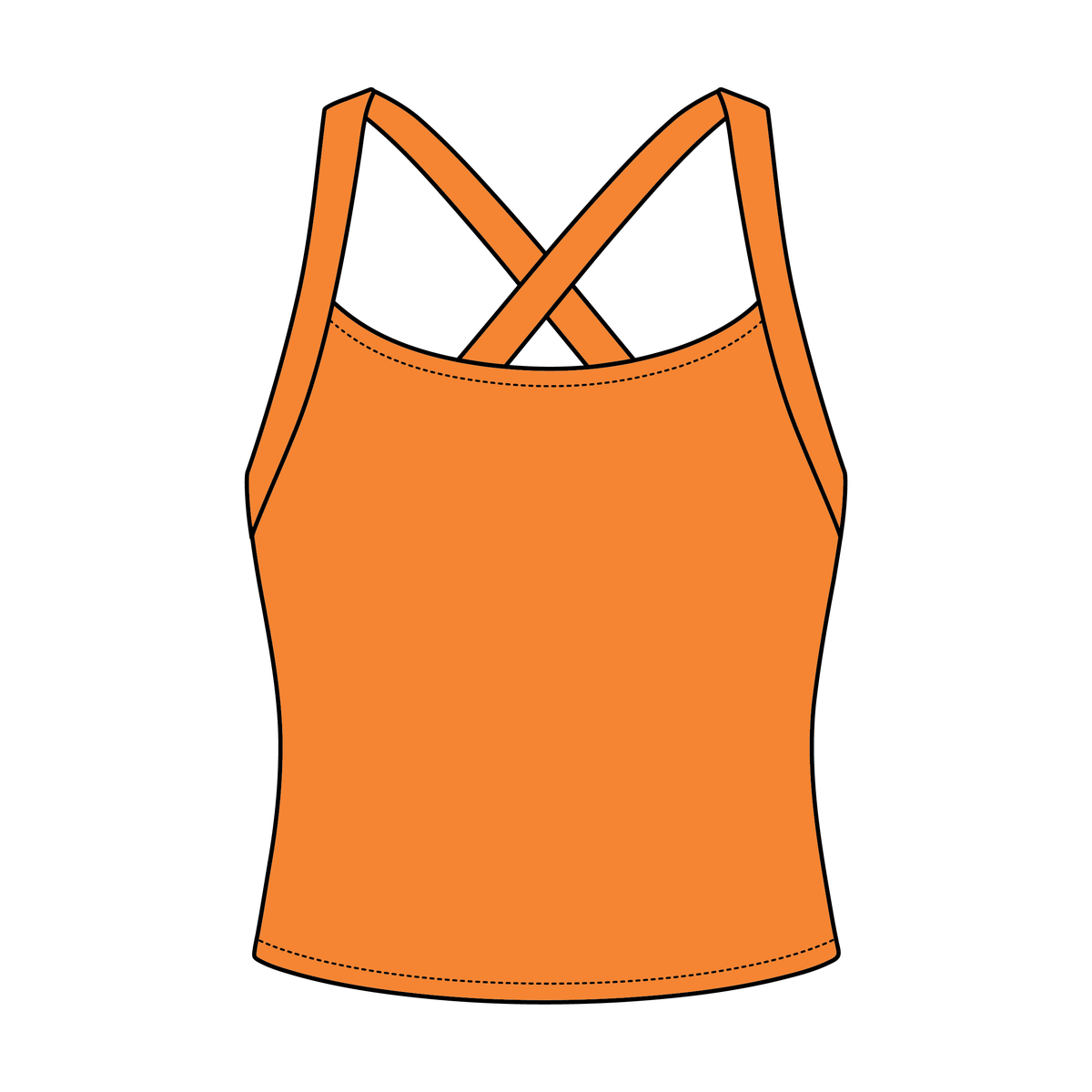 Women's Cross Back Contrast Active Tank 6015GSM