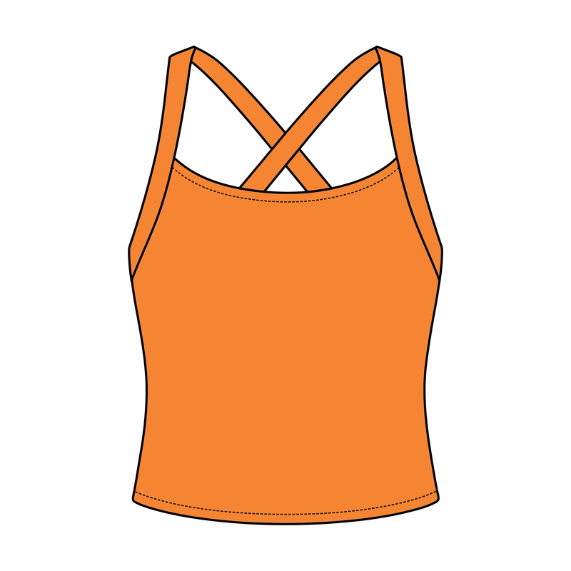 Women's Cross Back Contrast Active Tank 6015GSM