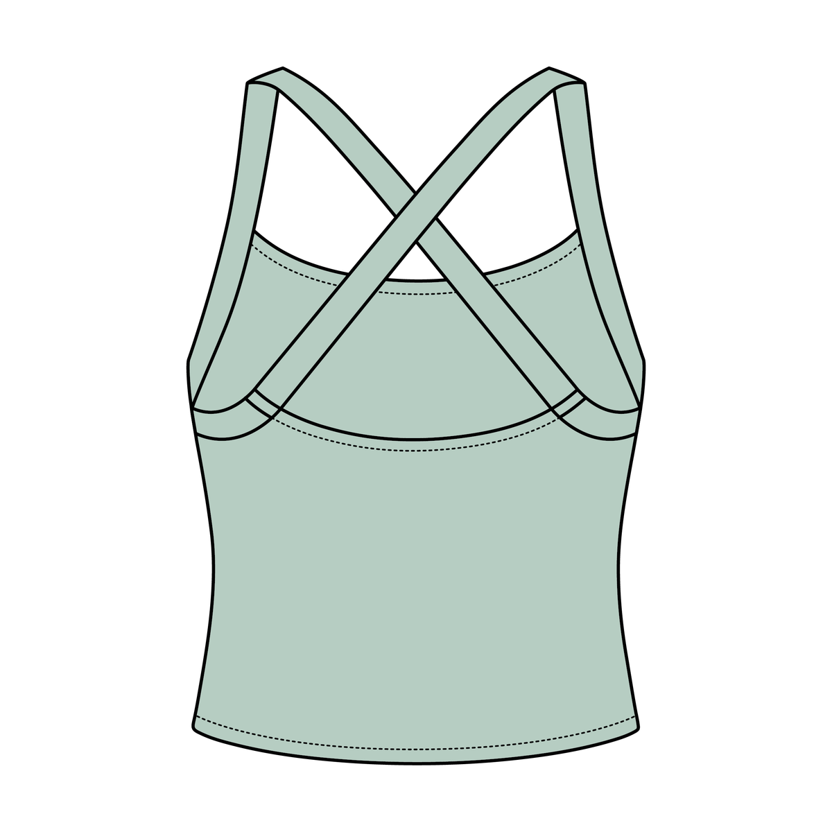 Women's Cross Back Contrast Active Tank 6015GSM