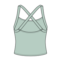 Women's Cross Back Contrast Active Tank 6015GSM