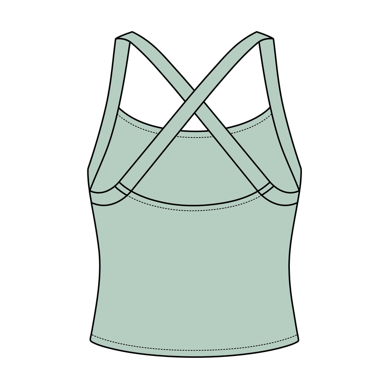 Women's Cross Back Contrast Active Tank 6015GSM