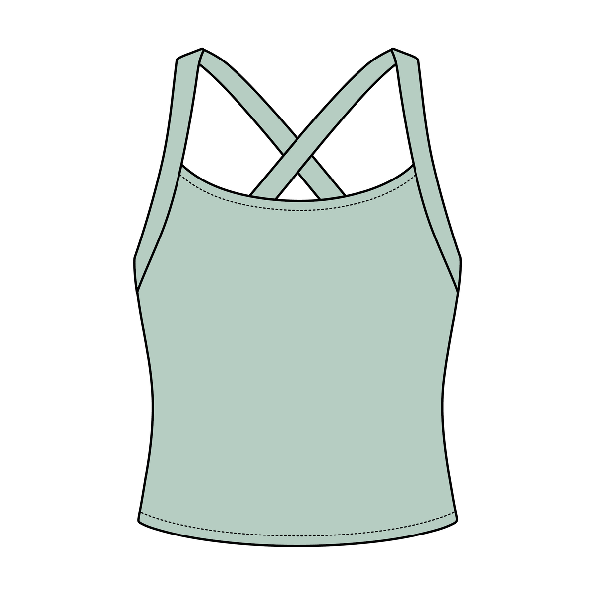 Women's Cross Back Contrast Active Tank 6015GSM