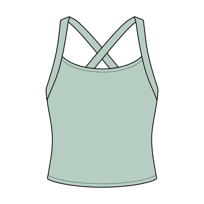 Women's Cross Back Contrast Active Tank 6015GSM