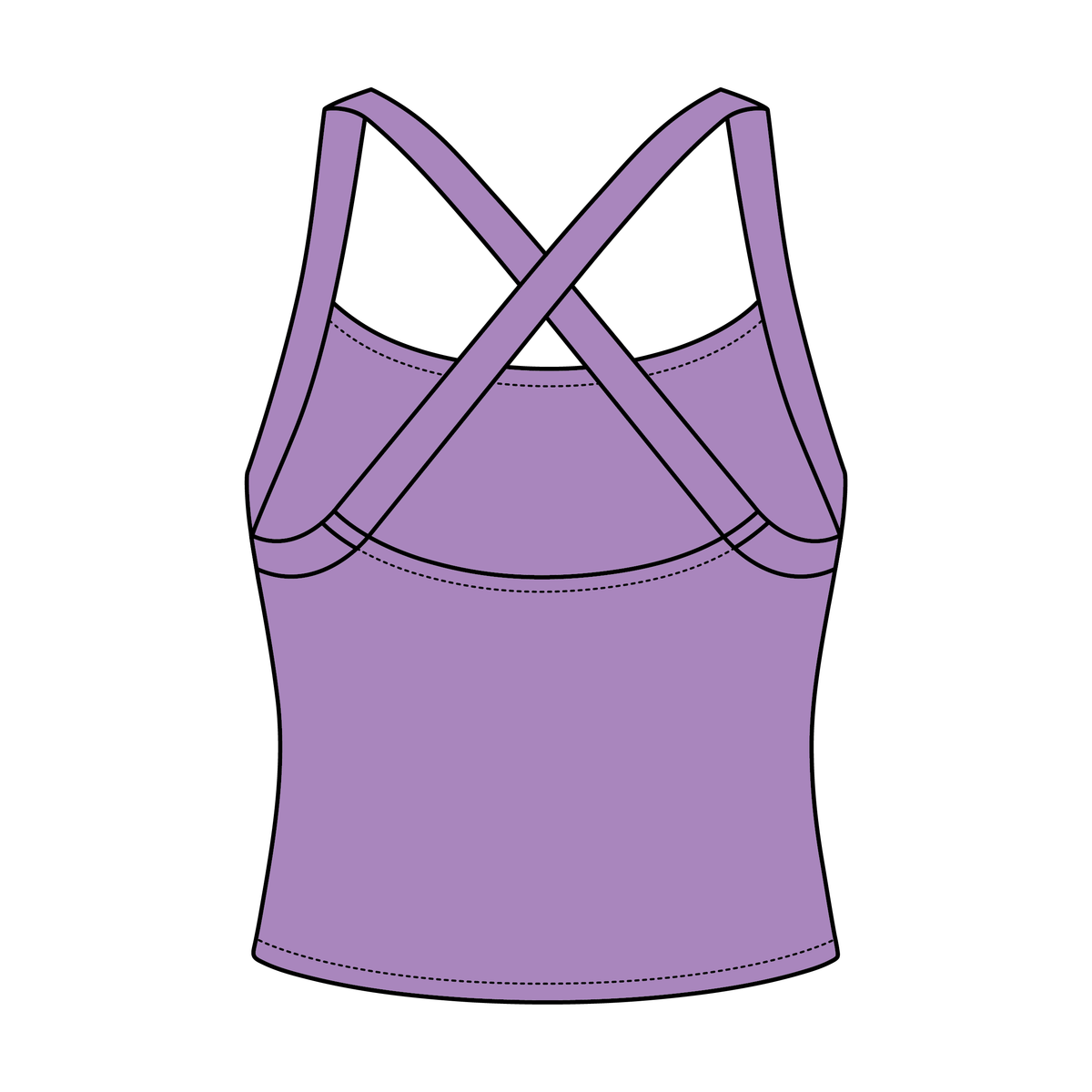 Women's Cross Back Contrast Active Tank 6015GSM