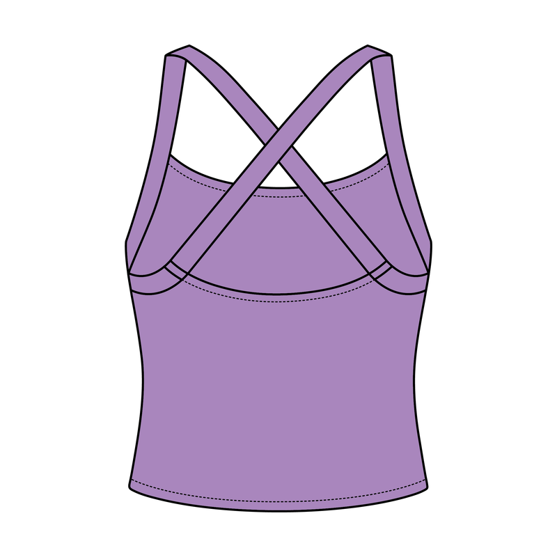 Women's Cross Back Contrast Active Tank 6015GSM