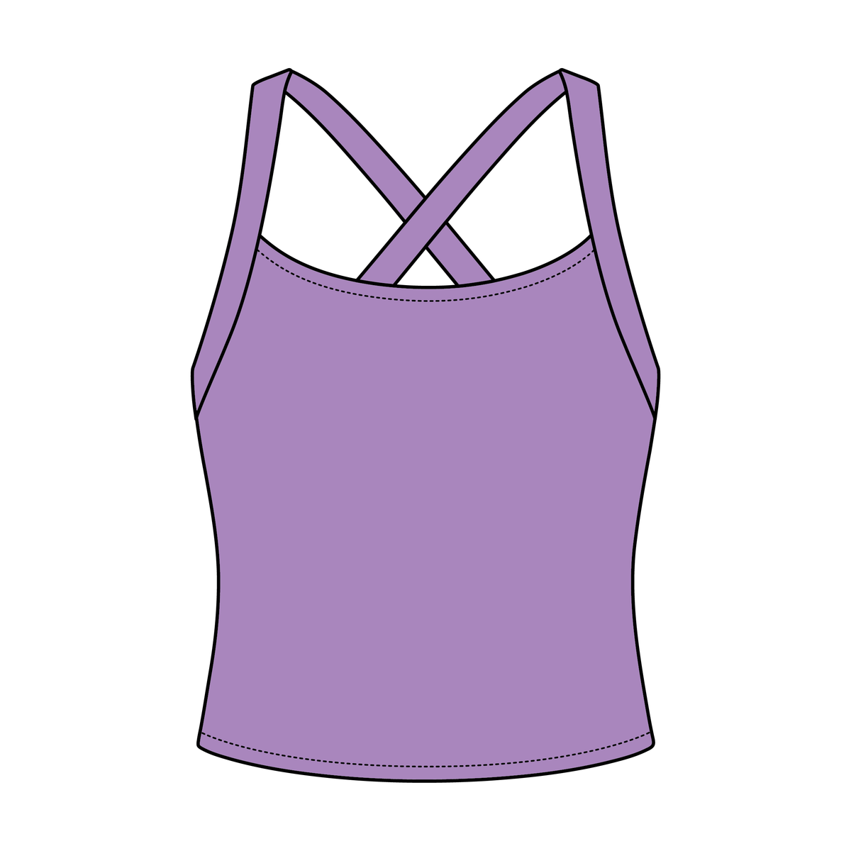 Women's Cross Back Contrast Active Tank 6015GSM
