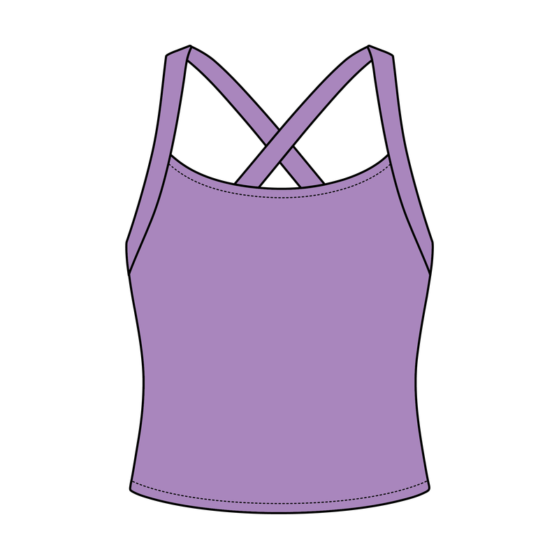 Women's Cross Back Contrast Active Tank 6015GSM