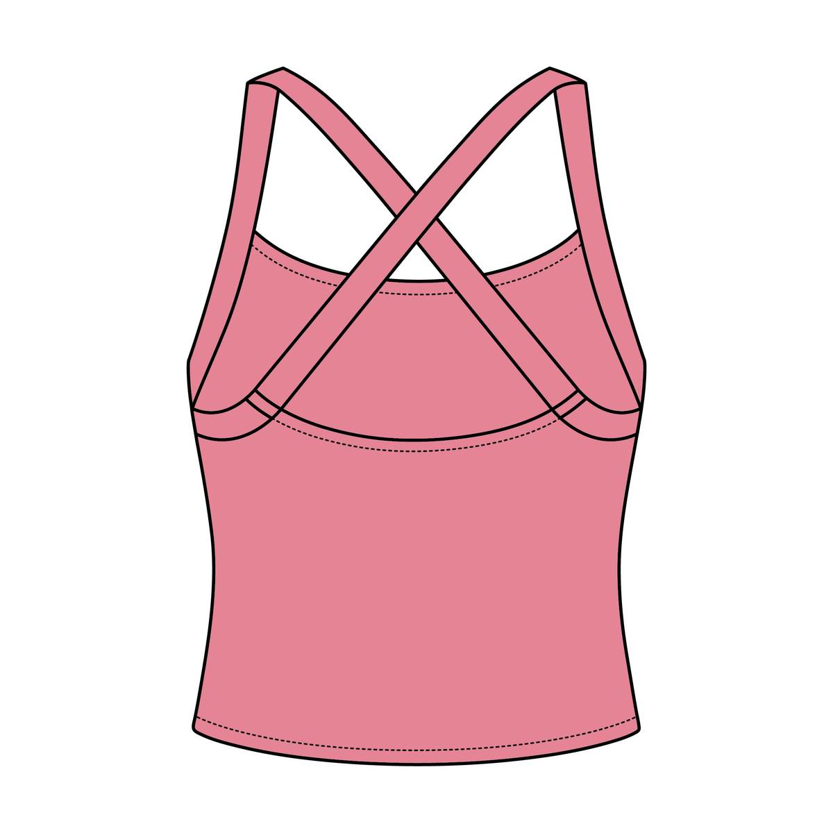 Women's Cross Back Contrast Active Tank 6015GSM