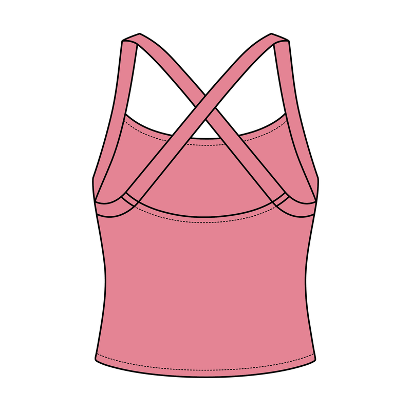 Women's Cross Back Contrast Active Tank 6015GSM