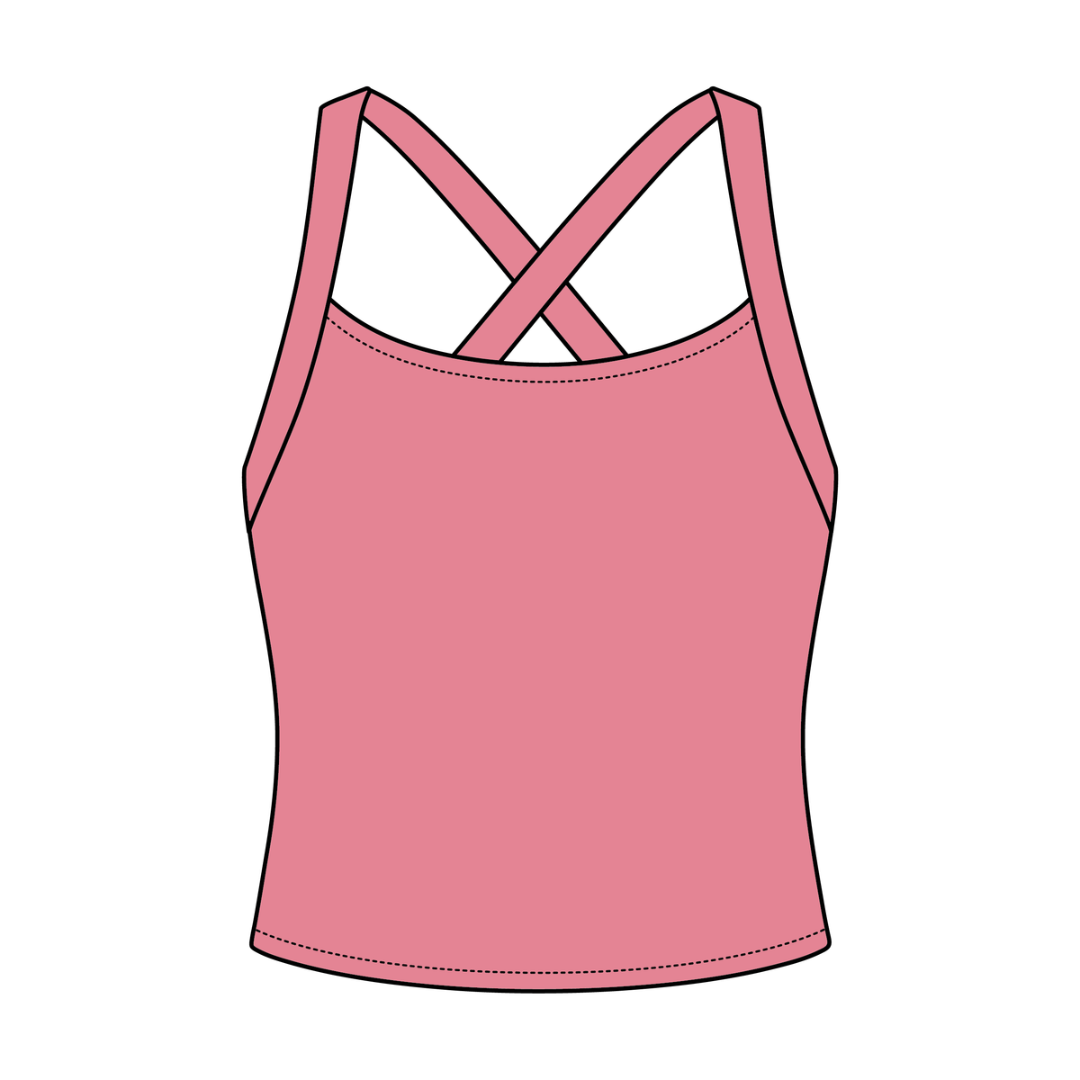 Women's Cross Back Contrast Active Tank 6015GSM