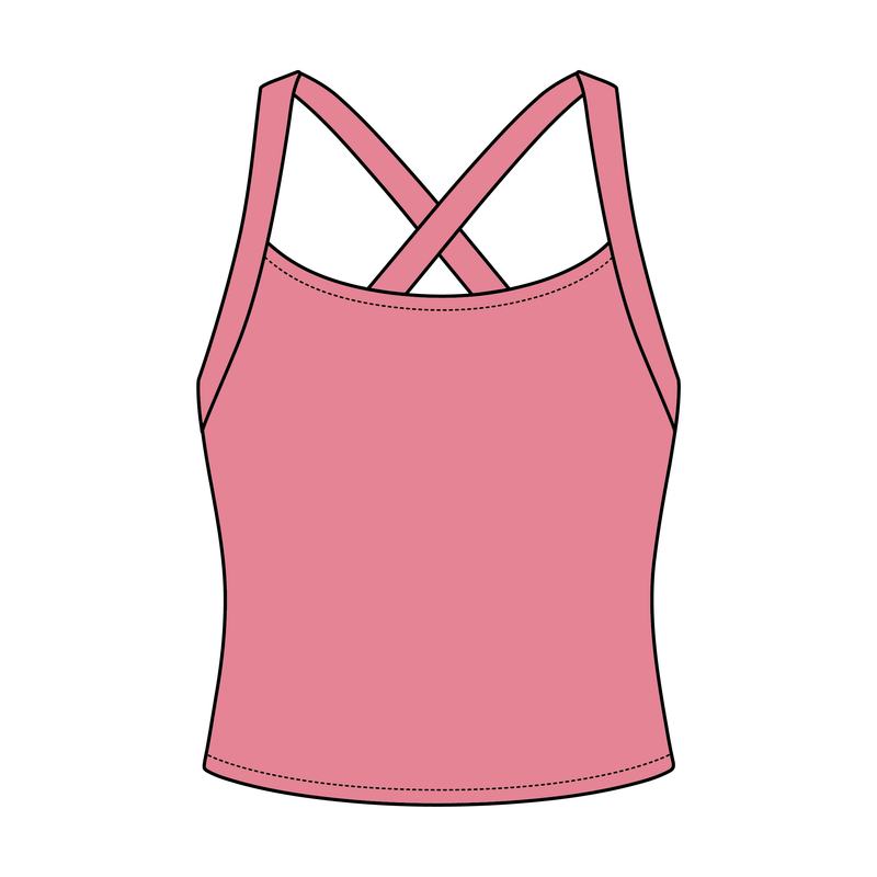 Women's Cross Back Contrast Active Tank 6015GSM