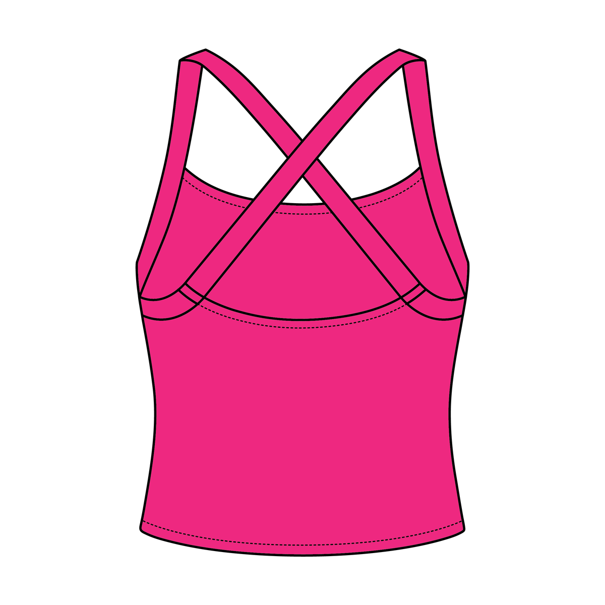 Women's Cross Back Contrast Active Tank 6015GSM