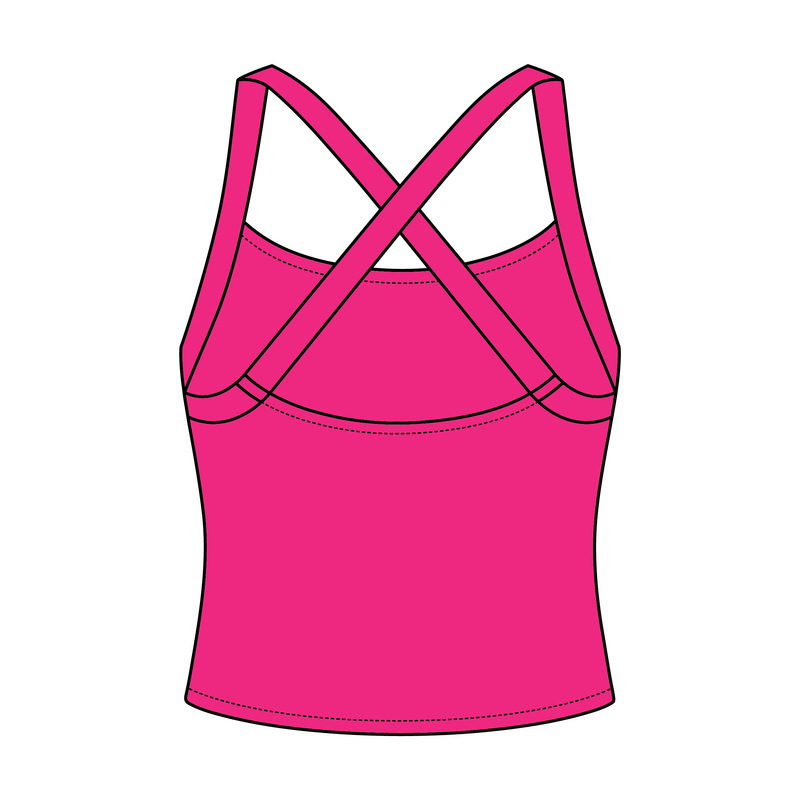 Women's Cross Back Contrast Active Tank 6015GSM