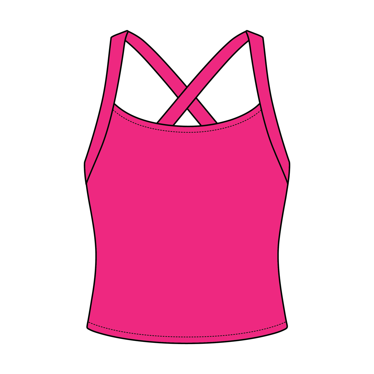 Women's Cross Back Contrast Active Tank 6015GSM