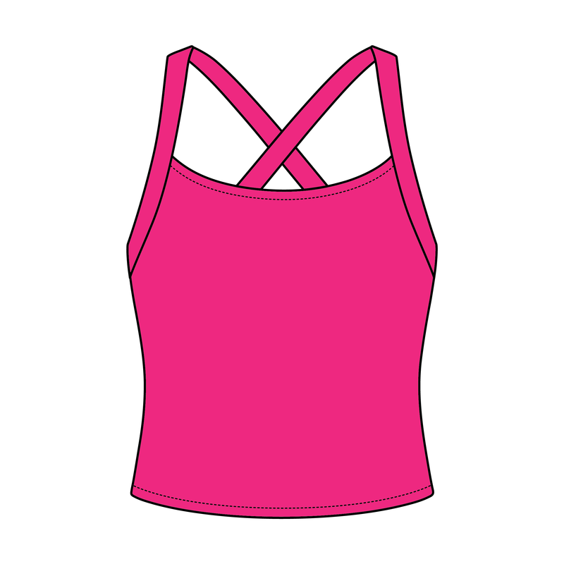 Women's Cross Back Contrast Active Tank 6015GSM