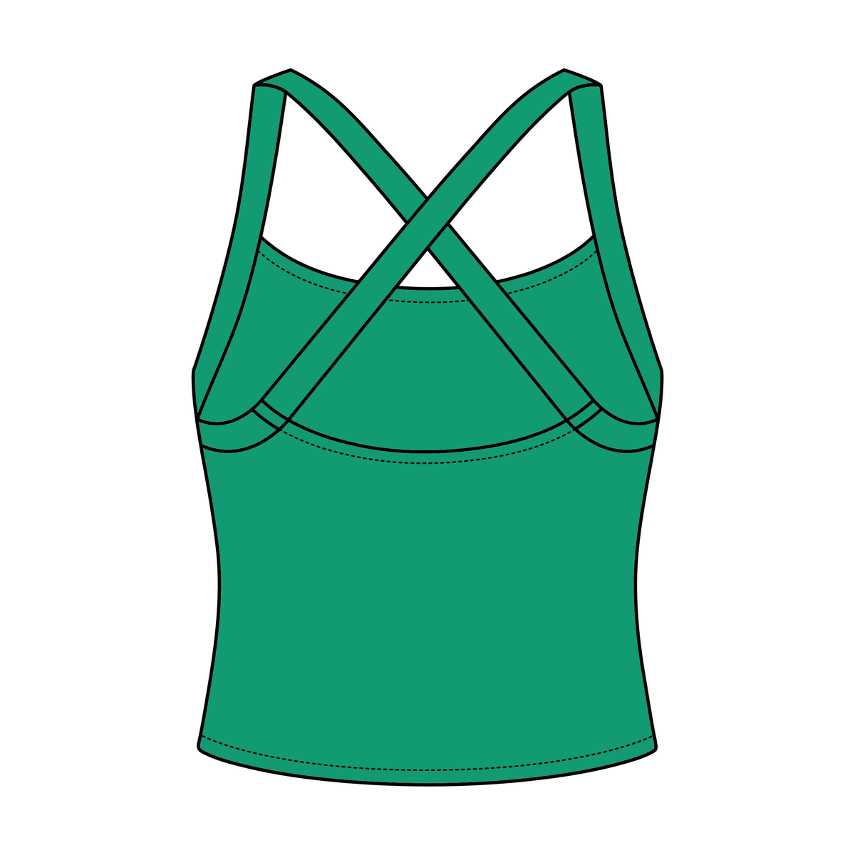 Women's Cross Back Contrast Active Tank 6015GSM