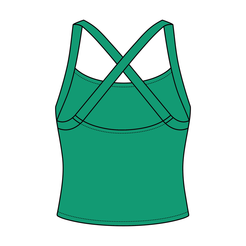 Women's Cross Back Contrast Active Tank 6015GSM