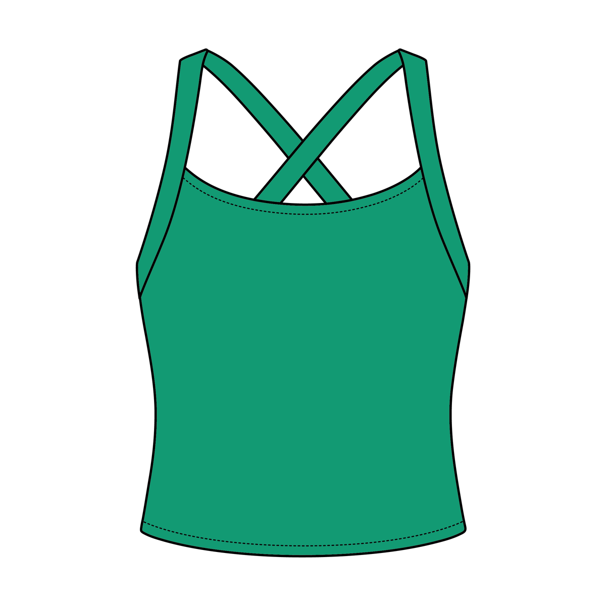 Women's Cross Back Contrast Active Tank 6015GSM