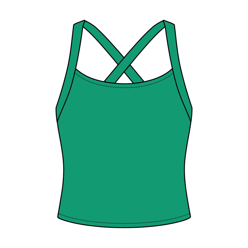 Women's Cross Back Contrast Active Tank 6015GSM