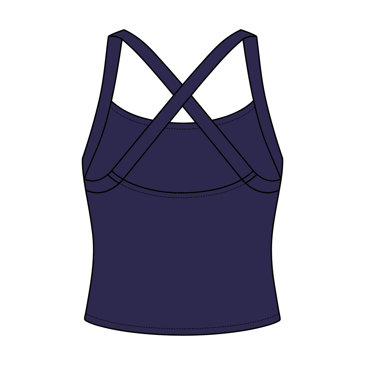 Women's Cross Back Contrast Active Tank 6015GSM