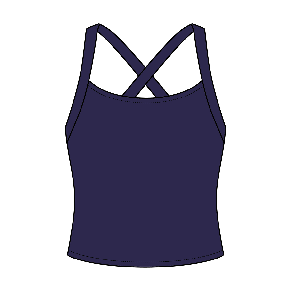 Women's Cross Back Contrast Active Tank 6015GSM
