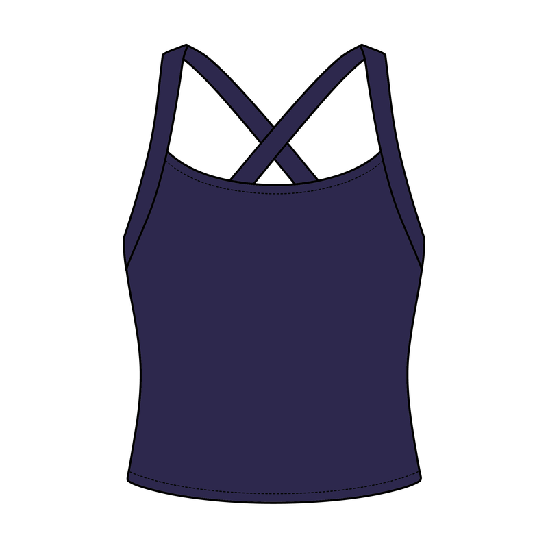 Women's Cross Back Contrast Active Tank 6015GSM