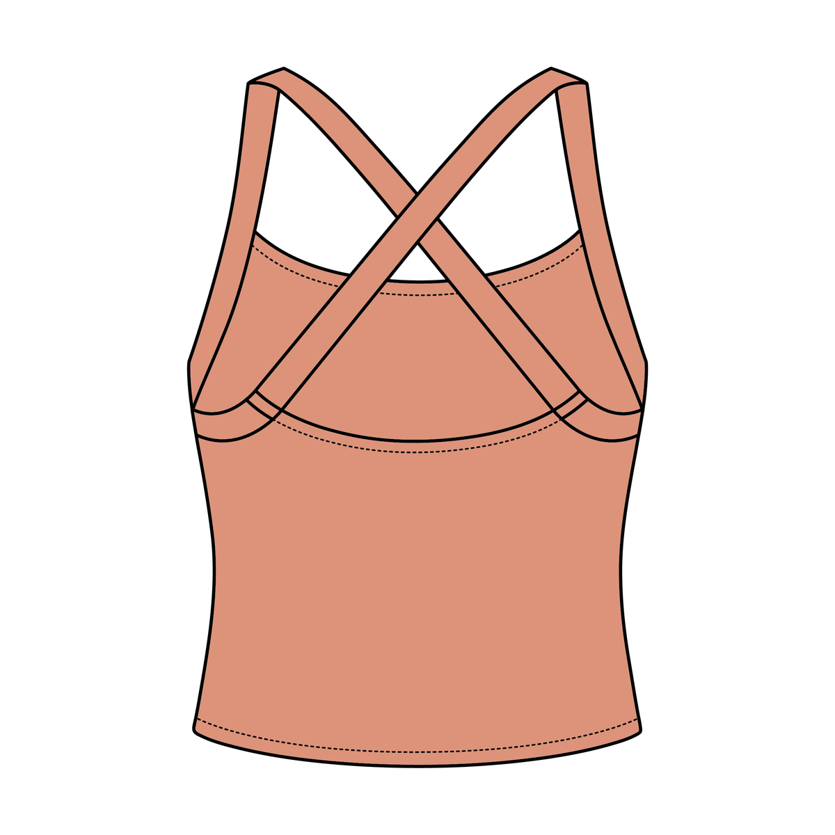 Women's Cross Back Contrast Active Tank 6015GSM