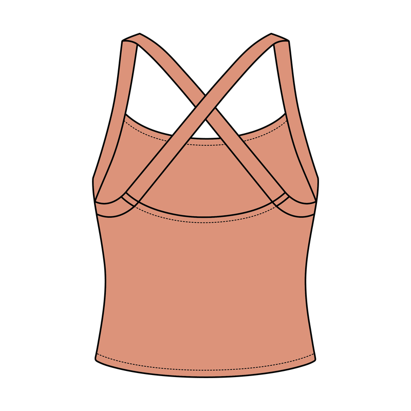 Women's Cross Back Contrast Active Tank 6015GSM
