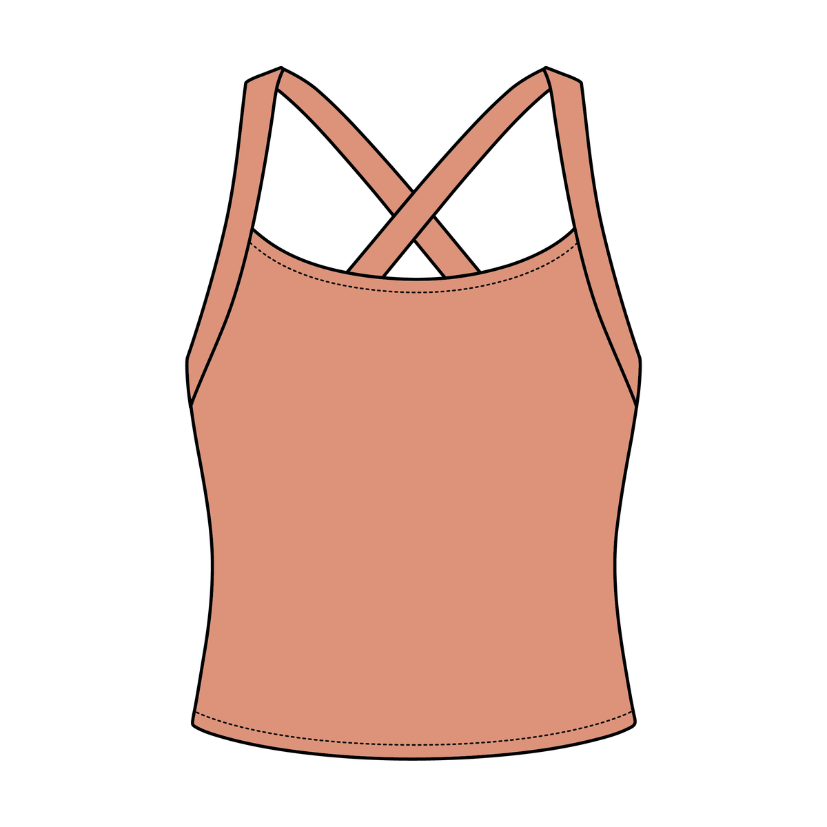 Women's Cross Back Contrast Active Tank 6015GSM