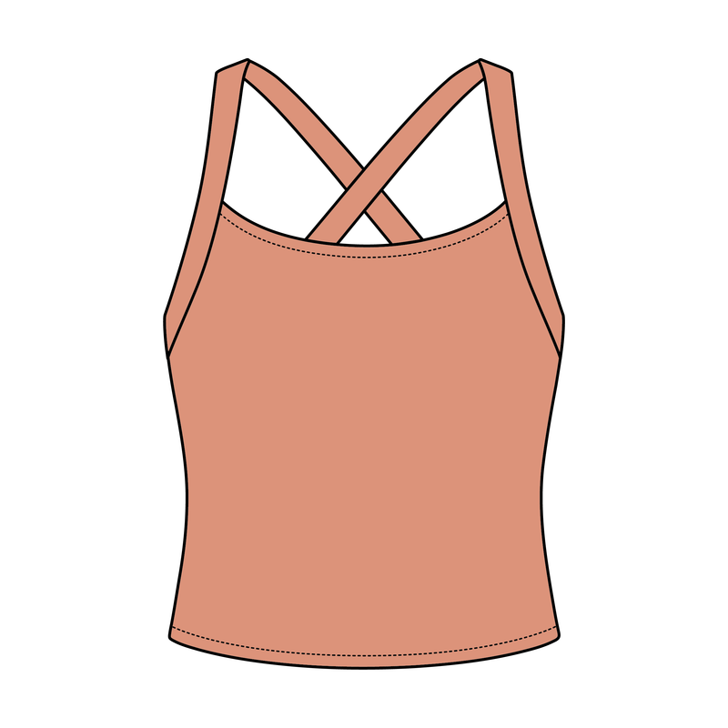 Women's Cross Back Contrast Active Tank 6015GSM