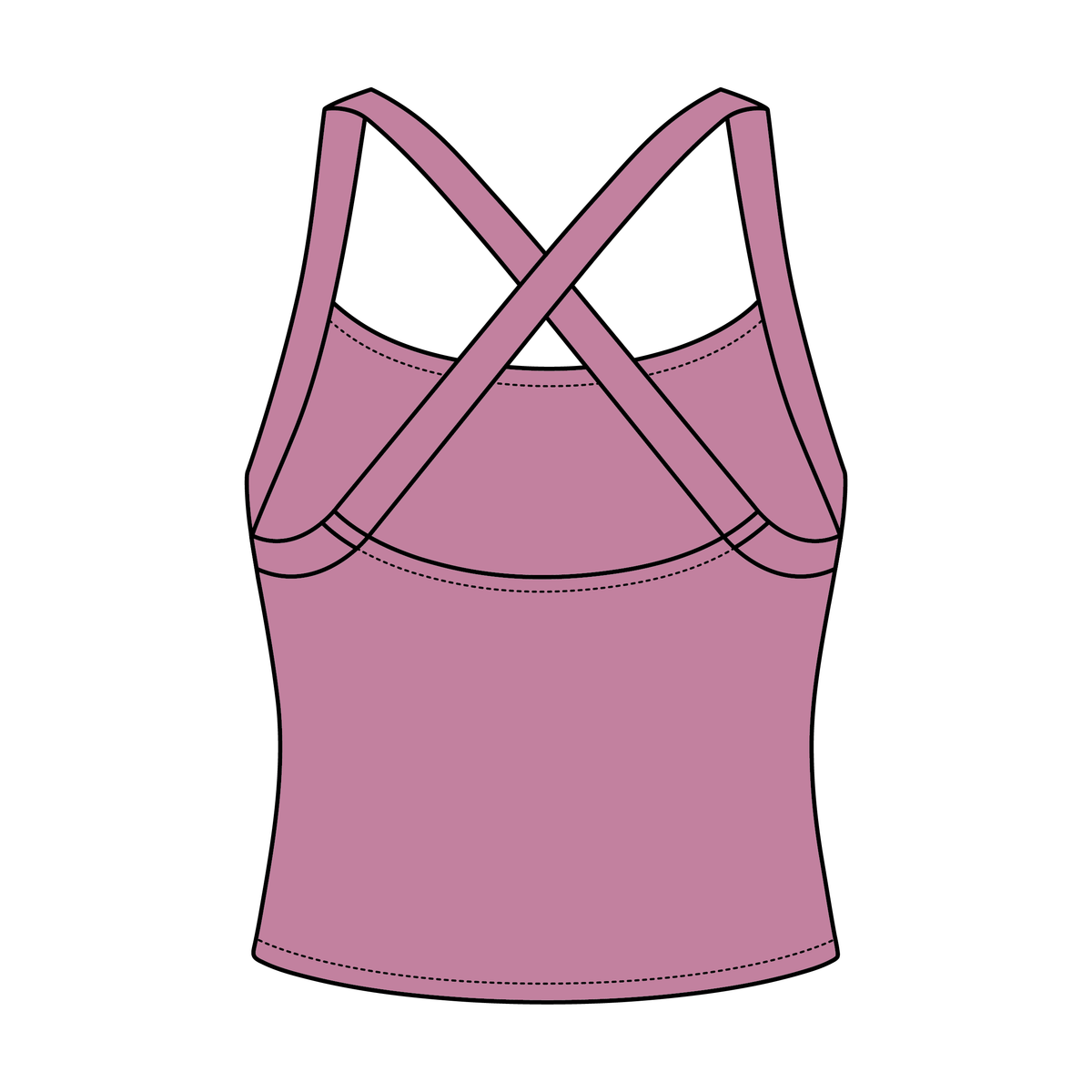 Women's Cross Back Contrast Active Tank 6015GSM