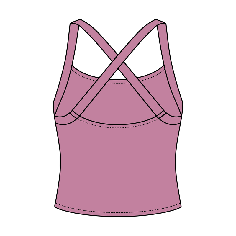 Women's Cross Back Contrast Active Tank 6015GSM