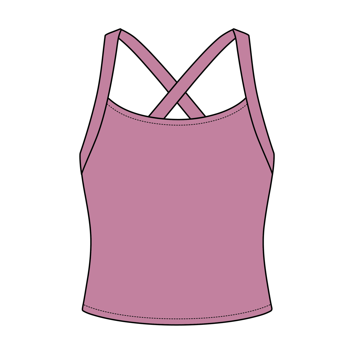 Women's Cross Back Contrast Active Tank 6015GSM