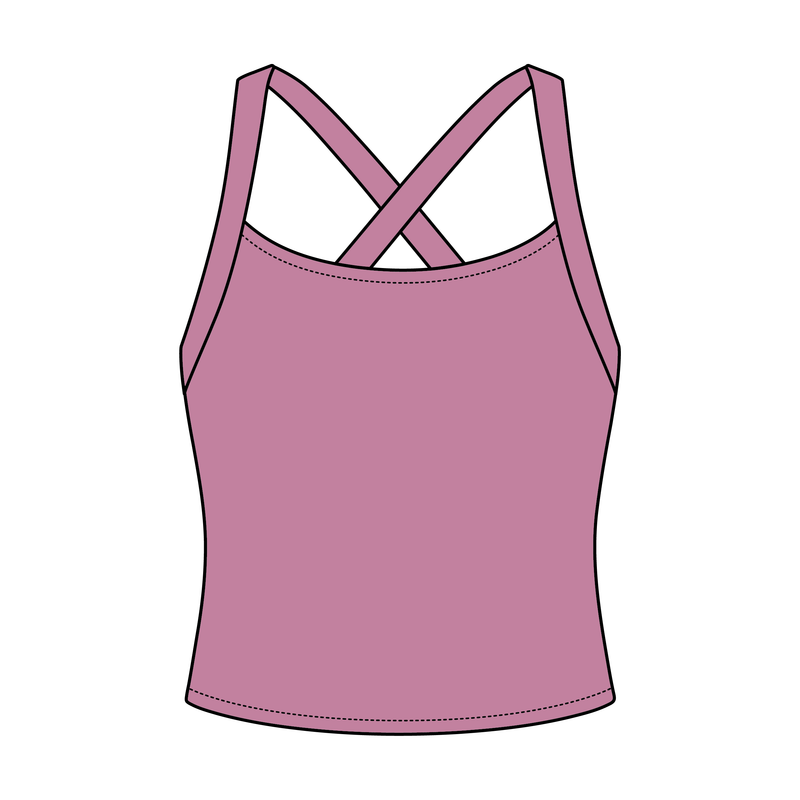 Women's Cross Back Contrast Active Tank 6015GSM