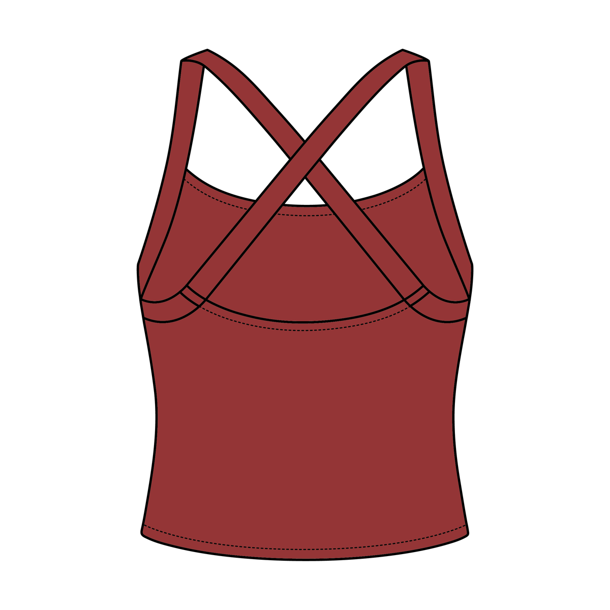 Women's Cross Back Contrast Active Tank 6015GSM