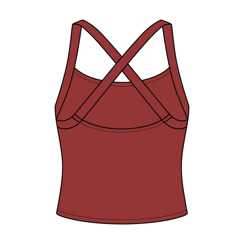 Women's Cross Back Contrast Active Tank 6015GSM