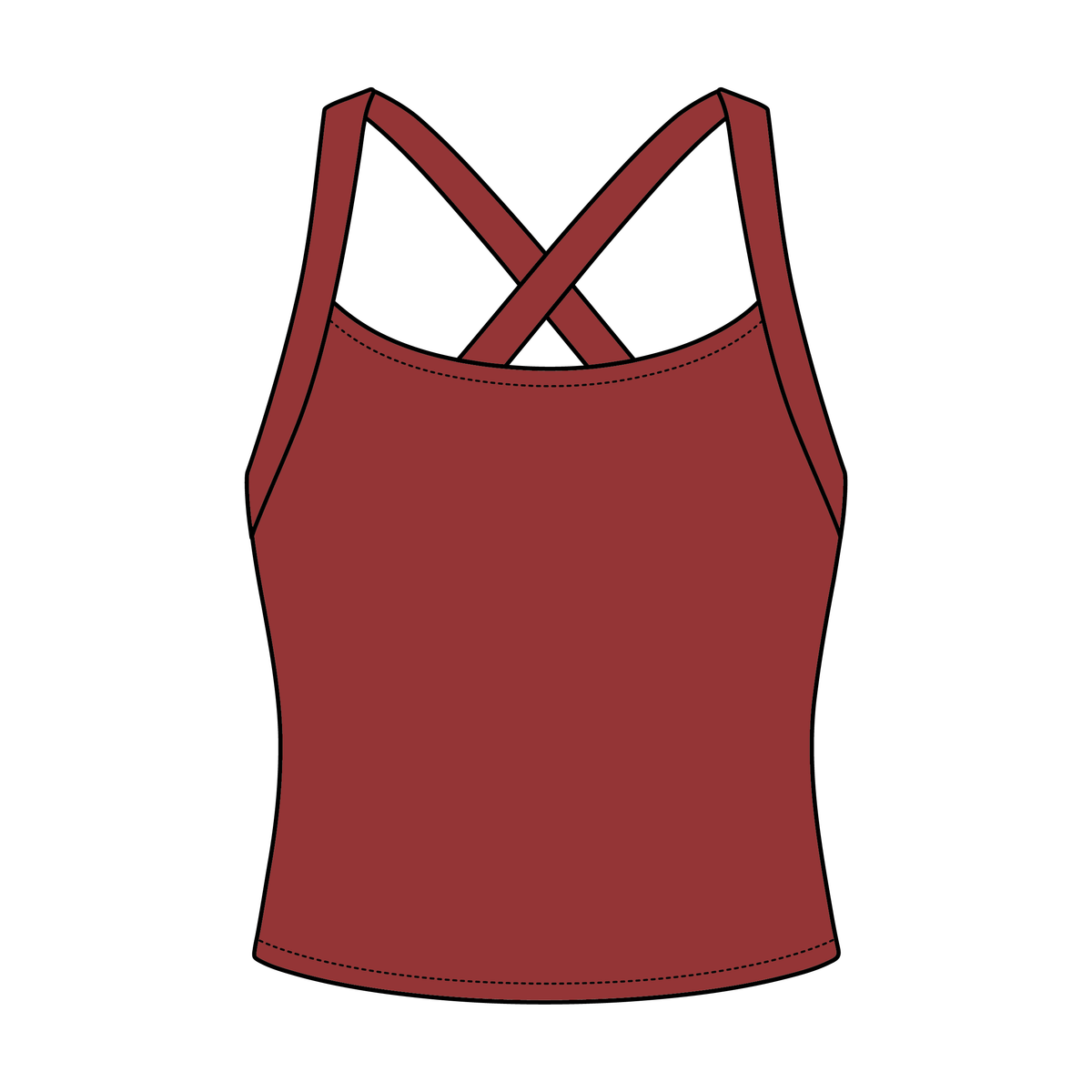 Women's Cross Back Contrast Active Tank 6015GSM