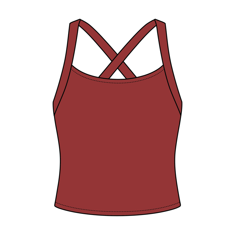Women's Cross Back Contrast Active Tank 6015GSM
