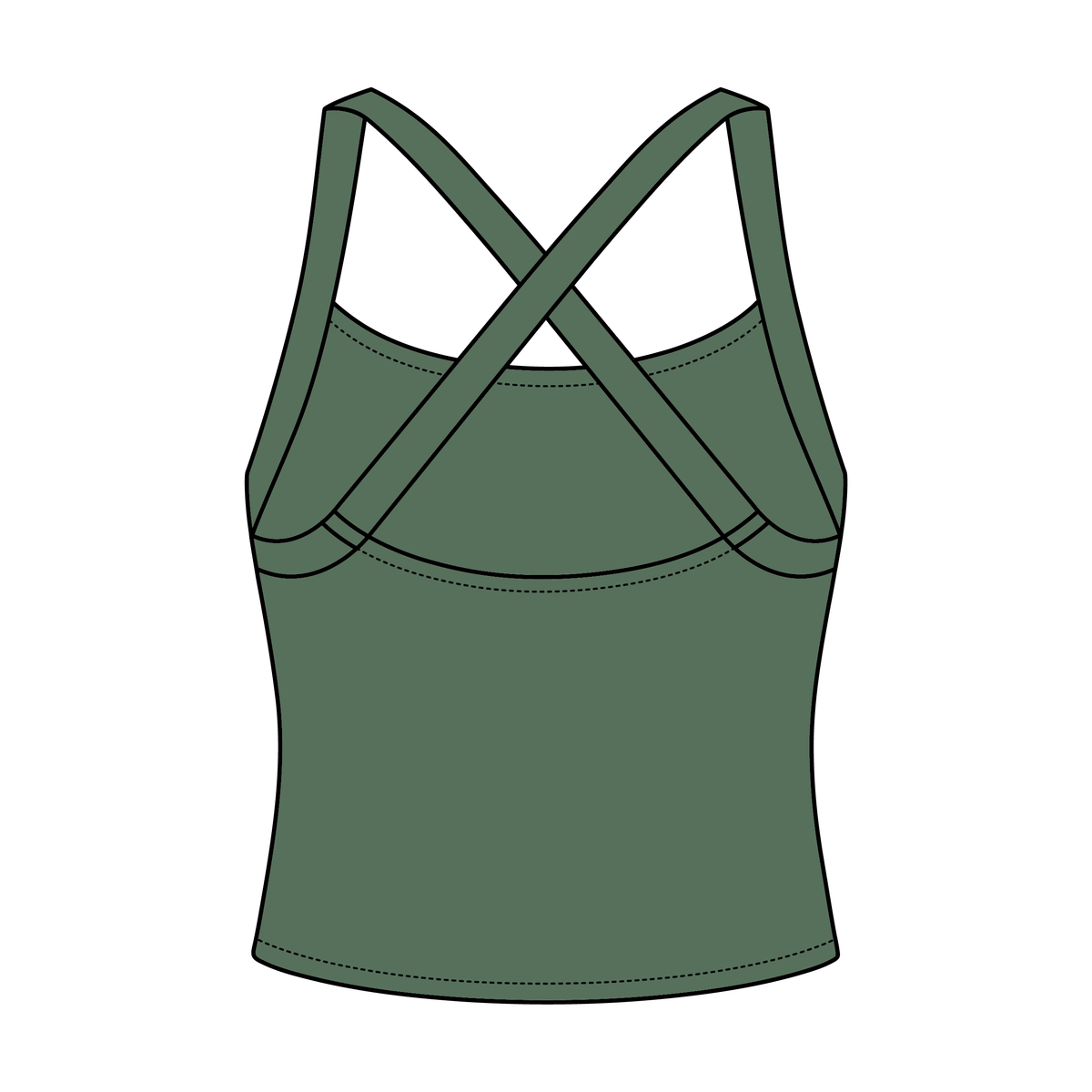 Women's Cross Back Contrast Active Tank 6015GSM