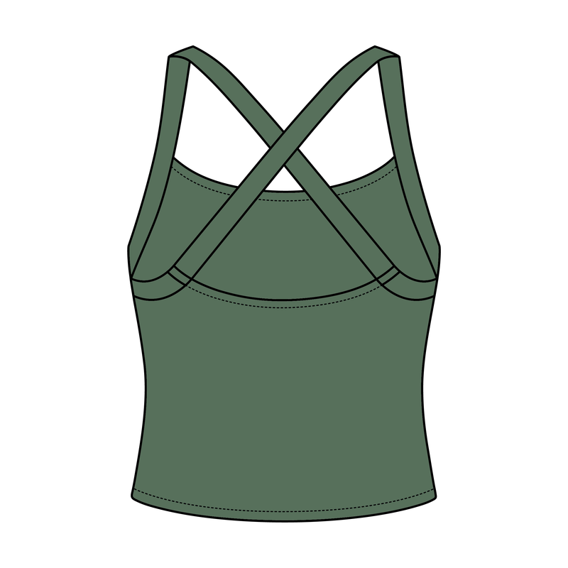 Women's Cross Back Contrast Active Tank 6015GSM