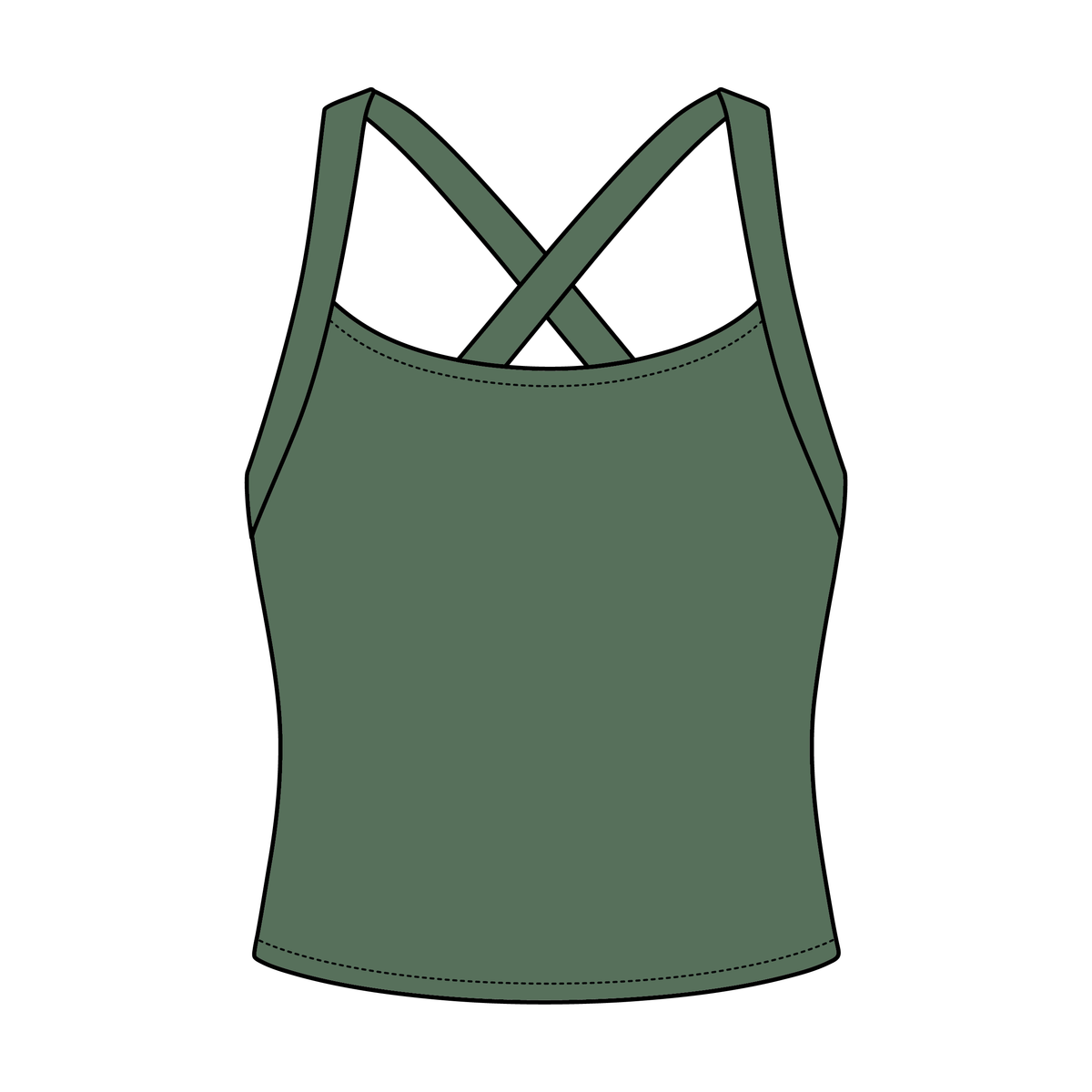 Women's Cross Back Contrast Active Tank 6015GSM