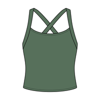 Women's Cross Back Contrast Active Tank 6015GSM