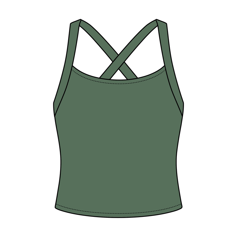 Women's Cross Back Contrast Active Tank 6015GSM