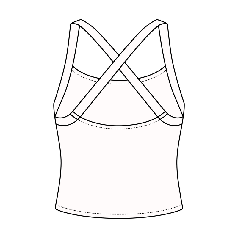 Women's Cross Back Contrast Active Tank 6015GSM
